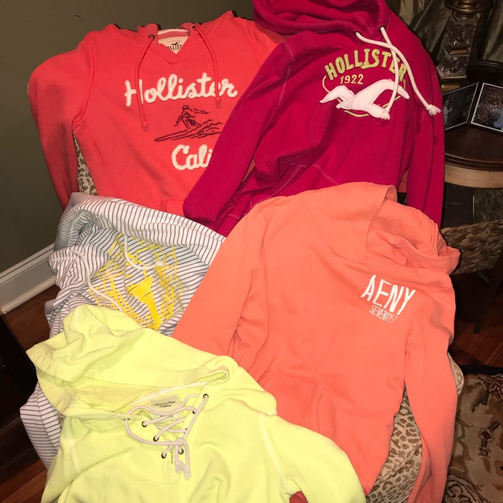 American eagle and Hollister pullovers